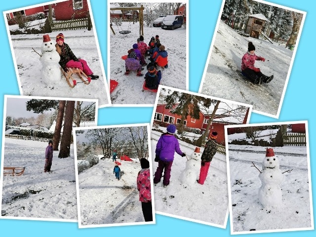 Schneebilder-CollageWeb Kinder spielen im Schnee