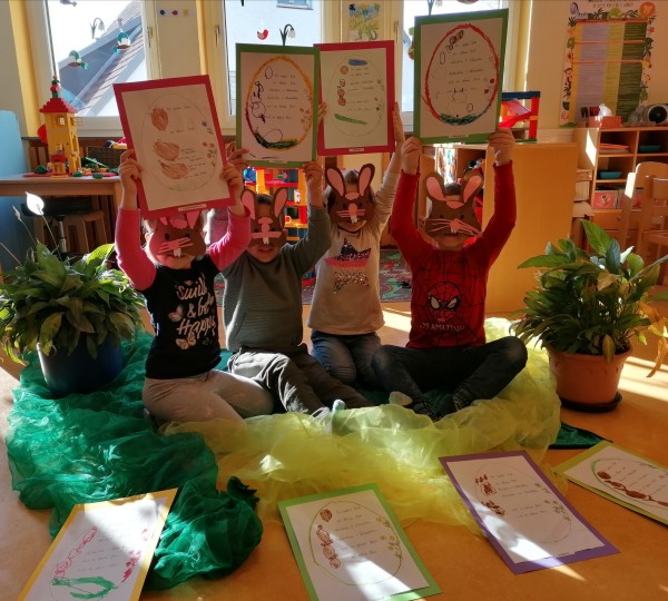 2021-03-31Osterbasleln Kindergartenkinder basteln zu Ostern
